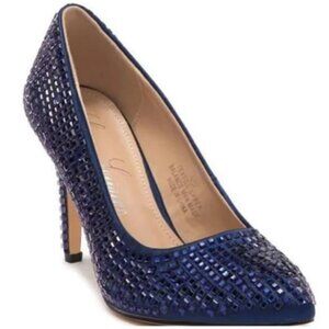 Lauren Lorraine Navy Sequin Heels